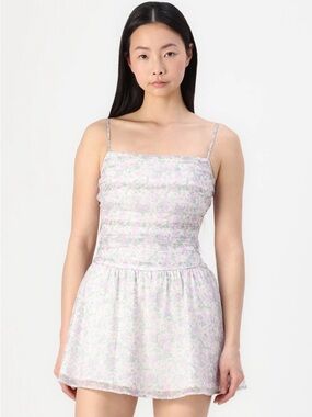 Hollister M NWT Floral Mini Dress | Ruched Bust Soft Girl Aesthetic